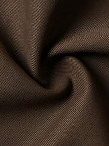 DONICY Women's Brown High Waist Double Button Pleated Cuffed Harem Suit Pants, Elegant Casual Spring Autumn Office Commute Long Pants - Coffee Brown - View 4