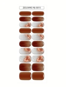 Adesivos de Unhas com Degradê de Cores, Tiras Autoadesivas DIY para Decoração de Manicure, Adequados para Casa, Trabalho, Viagens ao Ar Livre, Presentes e Salão - Marsala - Visão 4