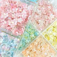 60pcs Multicolor Pearl Luster Cherry Blossom Acrylic Center Hole Loose Beads For DIY Bracelets, Phone Charms, Keychains Handmade Craft Supplies - Multicolor - View 3
