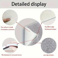 1pc Bathroom Anti-Slip Mat, Soft Faux Cashmere Material Floor Mat, Vintage Artistic Round Pattern Faux Cashmere Rug, Kitchen Anti-Slip, Bathroom Anti-Slip, Entrance Door, Bedroom Door Mat, Multi-Scenario Use Anti-Slip Mat, Room Decor, Holiday Gift - Multicolor - View 9