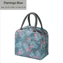 1pc Crane Pattern Portable Lunch Bag, Reusable, Leak-Proof, Stain-Resistant, With Side Water Bottle Pocket, Insulated Large Capacity Tote Bag, Suitable For Travel, Work, Picnic, Beach, Christmas And Halloween Gift - Baby Blue - View 7