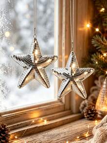 Star Hanging Disco Ball Decor – Set Of 3 Mirror Star Sun Catchers, 5.9" Sparkle Ornaments For Window, Bedroom, Gift Or Christmas Decorations, Unique Mirror Disco Ball Decorations For Home - Multicolor - View 3