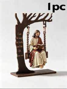 1 Or 2pcs Easter Swing Hanging Decor, Home Tree Sculpture Ornament, Church Holiday Decoration, Suitable For All Seasons, Creative Holiday Gift, Perfect As Christmas Themed Gift - Multicolor - View 8