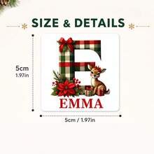 LICVIC 15-150pcs Custom Initial Christmas Stickers, Personalized Large Letter Gift Labels, Festive Red Green Holiday Style, Customized Name Christmas Stickers, Customizable Name Labels, Gift Wrapping Decor, Christmas Cards, Christmas Gifts, Santa Sticker - Style B - View 2