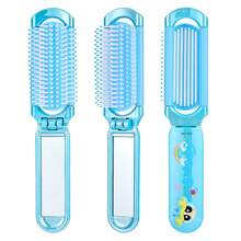 Miniso The Powerpuff Girls 2-In-1 Folding Hairbrush With Built-In Mirror, Portable Pocket Air Cushion Massage Comb, Suitable For Girls' Travel And Daily Use - Multicolor - View 9