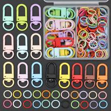 112pcs/224pcs DIY Keychain Making Parts, Colorful, Includes Key Rings And Jump Rings, Suitable For Braided DIY Keychains, Bag Charms, Open Connectors, Keychain Accessories Making Materials, DIY Key Ring Accessories Making - Keychain & Jump Ring - View 5
