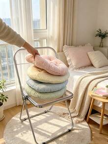 1PC Ultra‑Soft Seat Cushion With Lumbar Support, Non‑Slip Backrest Pad For Office, Patio & Dining Chairs, Comfort Seat Pad Ideal For Elderly, Office Workers, Students, Perfect Back‑To‑School & Christmas Gift For Home Desk Use - Ins-style Solid Color Macaron Seat Cushion - View 8