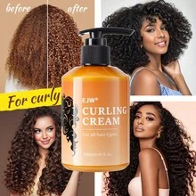 Curling Cream With Moroccan Nut Oil, Castor Oil, Rosemary Essential Oil Defining Curl Enhancer Suitable For Wavy And Curly Hair Moisturizing Deep Conditioner Styling Cream - Lotion - View 2