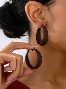 1 Pair Geometric Earrings Suitable For Daily Wear - Khaki - View 2