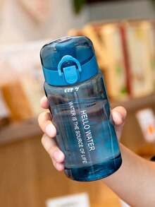 1PC 550ml/780ml Outdoor Sports Large Capacity Water Bottle, Stylish And Simple Transparent Drop-Proof And Leak-Proof High Temperature Resistant Mug, Portable Straight Drinking Pop-Up Lid Mug With Carrying Strap, For Travel And Fitness - Multicolor - View 17