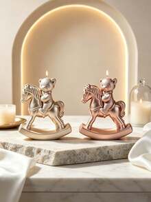 1pc Bear Riding Horse Silicone Mold, Soap & Plaster Making Tool, Cute Bear Shape Home Decor, Candle Making For Candlelight Dinner, Creative Gift - Bear Mold - View 6