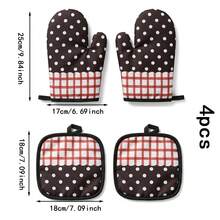Heat-Resistant Gloves And Pads Set, Fashionable Printed Pattern, Suitable For Baking, Cooking, Grilling - View 29