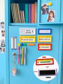 5pcs Magnetic Label Clips, Reusable Data Card Holders With Transparent Plastic Protective Covers, Suitable For Whiteboards, Metal Cabinets, Home Office, Storage Cabinets And Warehouse Organization Magnetic Shelf Labels - Multiple Specifications - View 2