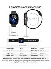 AQMWWG New Smart Watch Supports Multi-Language, Music Playback, Photo, Call And Message Notification, Weather Forecast, Multiple Sports Modes And Other Multifunctions, Equipped With 180mAh Large Capacity Battery, Ideal Gift For Men And Women. - View 6