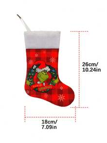 The Grinch Christmas Stocking Hanging Ornament Gift Bag Christmas Tree Home Decor Cute Christmas Sock Pendant Decorative Accessory - Xmas - View 10