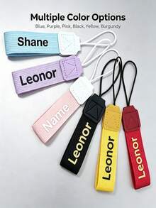 1pc Personalized Candy Color Keychain, Convenient Fashion Water Bottle Lanyard, Customizable Content, Bag Charm Car Key Chain Coffee Cup Carrying Strap - Multicolor - View 6