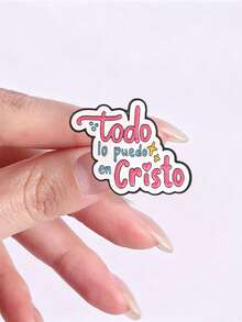Spanish Faith Inspirational Slogan Enamel Pin Set Heart Flower Pastel Healing Lapel Badge For Backpack Jacket Decor - Multicolor - View 7