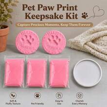 4pcs Blue Soft Clay DIY Pet Owner Keepsake Cat Dog Paw Print - 4 Pieces - View 6