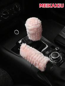MEIKAXIU 3pcs Set Winter 3D Plush Warm Comfortable Soft Delicate Car Steering Wheel Cover Handbrake Cover Gear Shift Cover Manual Transmission Car Interior Accessories Unisex - 3D Plush - View 5
