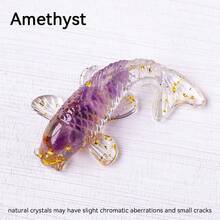 1pc Crystal Ore & Epoxy Resin Fish Figurine - Cute Koi Fish Decor, Creative Home Decoration, Office Desk & Car Ornament, Unique Holiday Gift - Multicolor - View 9