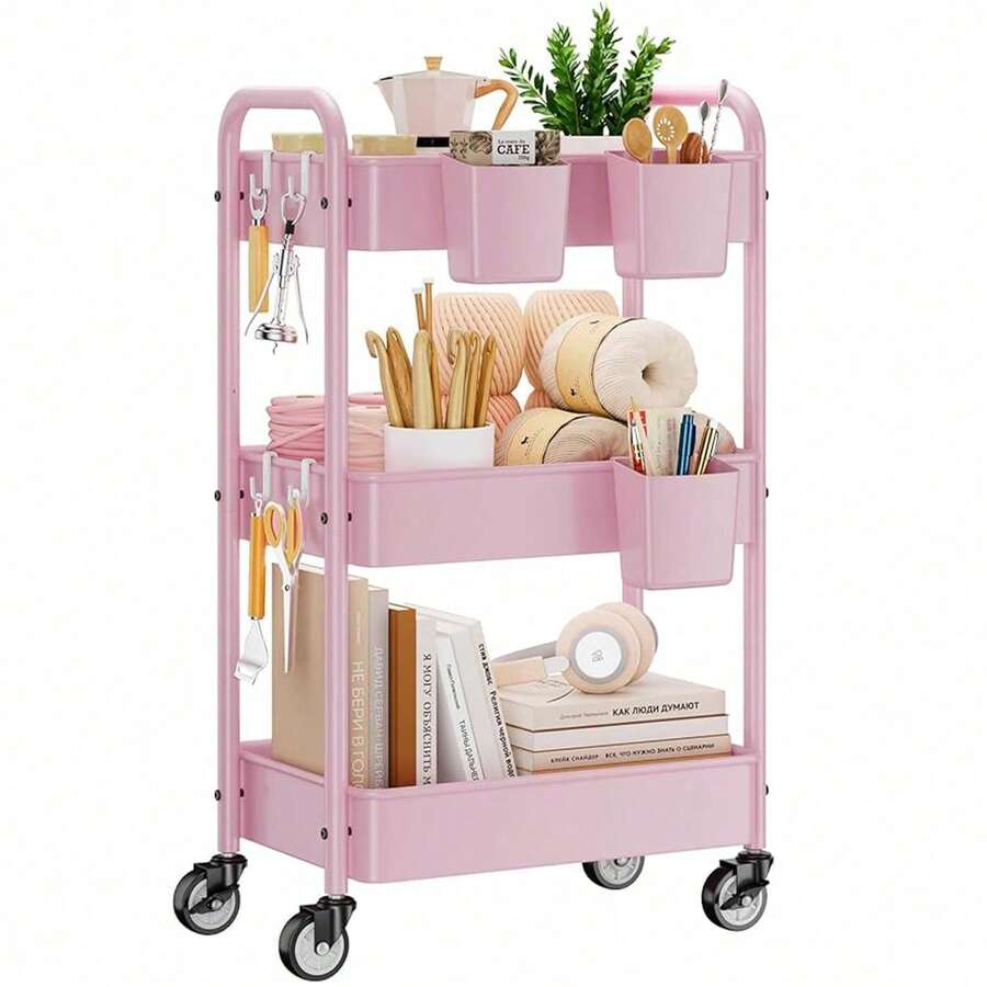 Multipurpose Carts & Push Cabinets - Pink - View 1