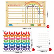 Hxezoc 10pcs Reward Charts And 7pcs Star Stickers - Positive Reinforcement Star Charts, Reward Household Chores And Good Behavior At Home And In Classroom School Supplies - Multicolor - View 2
