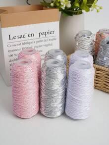 Shiny Metallic Crochet Thread – 50g Gold & Silver Twisted Steel Wire, Ideal For DIY Handbags, Summer Totes, Sun Hats, And Christmas/Halloween Decorations - 50g/1PC - View 11