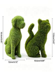 1pc Realistic Puppy Decorative Figurine, Flocked Animal Ornament For Outdoor Garden, Patio, Backyard Landscape Decor - Multiple Styles - View 2