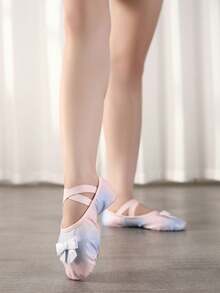 Girls' PU Ballet Shoes, Soft Bottom Flat Shoes, Pink Ballet Slippers - Royal Blue - View 7