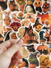 50pcs Retro Halloween Stickers For Guitar Suitcase Laptop Cases Scrapbooks Storage Boxes Decorative DIY Graffiti Stickers - A - View 7