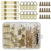 251Pcs Picture Hanging Kit Black & Gold Heavy Duty Picture Frame Hanger Art Work Photo Wall Hook With Screws - Multicolor - View 12