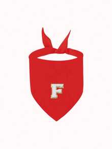 個性化雪尼爾字母狗狗圍巾，手工 A-Z 定製首字母寵物三角巾，柔軟可調節 8 色項圈，適合小型犬、中型犬與貓，生日禮物 - 紅色 - 查看 25