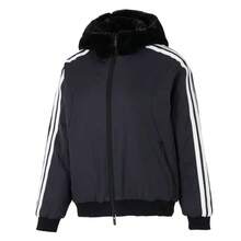 Jaket Berkerudung Hangat Bulu Imitasi Bolak-balik Adidas - Hitam - View 5