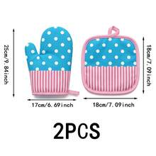 Heat-Resistant Gloves And Pads Set, Fashionable Printed Pattern, Suitable For Baking, Cooking, Grilling - View 20