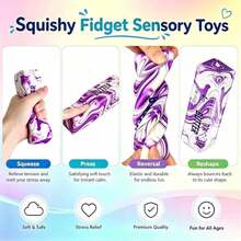 Creative Marble Pattern Cheese Stick Squishy, Aesthetic PU Slow Rebound, Desktop Stress Relief Decor, Student Gift - Multicolor - View 5