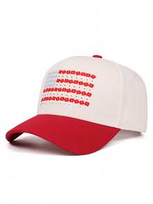 1pc Fashion Creative New Baseball Hat Small Red Flower Embroidered Skateboard Hat Outdoor Adjustable Sunshade Hat Daily Leisure Decorative Hat Unisex - Little Red Flower - View 4