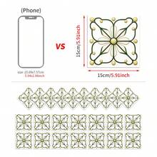24Pcs 15x15cm Matte Green Yellow Art Nouveau Floral Tile Stickers,2D Self‑Adhesive PVC Wall Decals With Embossed Flower Pattern,Waterproof Oil‑Proof Decor For Kitchen Backsplash Bathroom Renovation - 15*15cm*24pcs - View 9