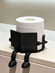 1pc Creative Human-Shaped Toilet Paper Holder, Minimalist INS Style, Toilet Paper Rack, Bathroom Storage, Unique Gift, Bathroom Accessory, Desktop Organizer, Toilet Paper Storage, Novel Home Decor, Suitable For Home, Bathroom, Bedroom, Living Room - Multicolor - View 3