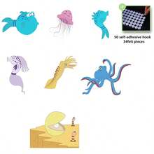 Quixorblex 17pcs Felt Storytelling Props, Rainbow Fish Theme Cartoon Fish Shape, Interactive Montessori Learning Teaching Aids, Handmade Soft Texture Reward And Activity Educational Support, Teaching Tools, Suitable For Classroom, Home And Early Education - Multicolor - View 13
