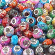28/58/108 Random Color Acrylic Painted Beads, Large Holes, DIY Jewelry Making Material, Beading Accessories, Can Be Used To Make Bracelets And Necklaces. - Assorted Colors - View 7