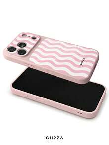 GIIPPA 1pc Pink Striped Pattern Design Phone 17 Pro Max Phone Case, Compatible With Phone 16 Pro Max, 15 Pro Max, 14 Pro Max, Korean-Style High-End Fashion Fun Phone Case, Suitable For 11/12/13/14/15/16 Pro Max Plus, Elegant Design For Men And Women, Perfect Gift For Girlfriend On Christmas, Valentine's Day, Easter, Wedding Season And Birthday! - Multicolor - View 3