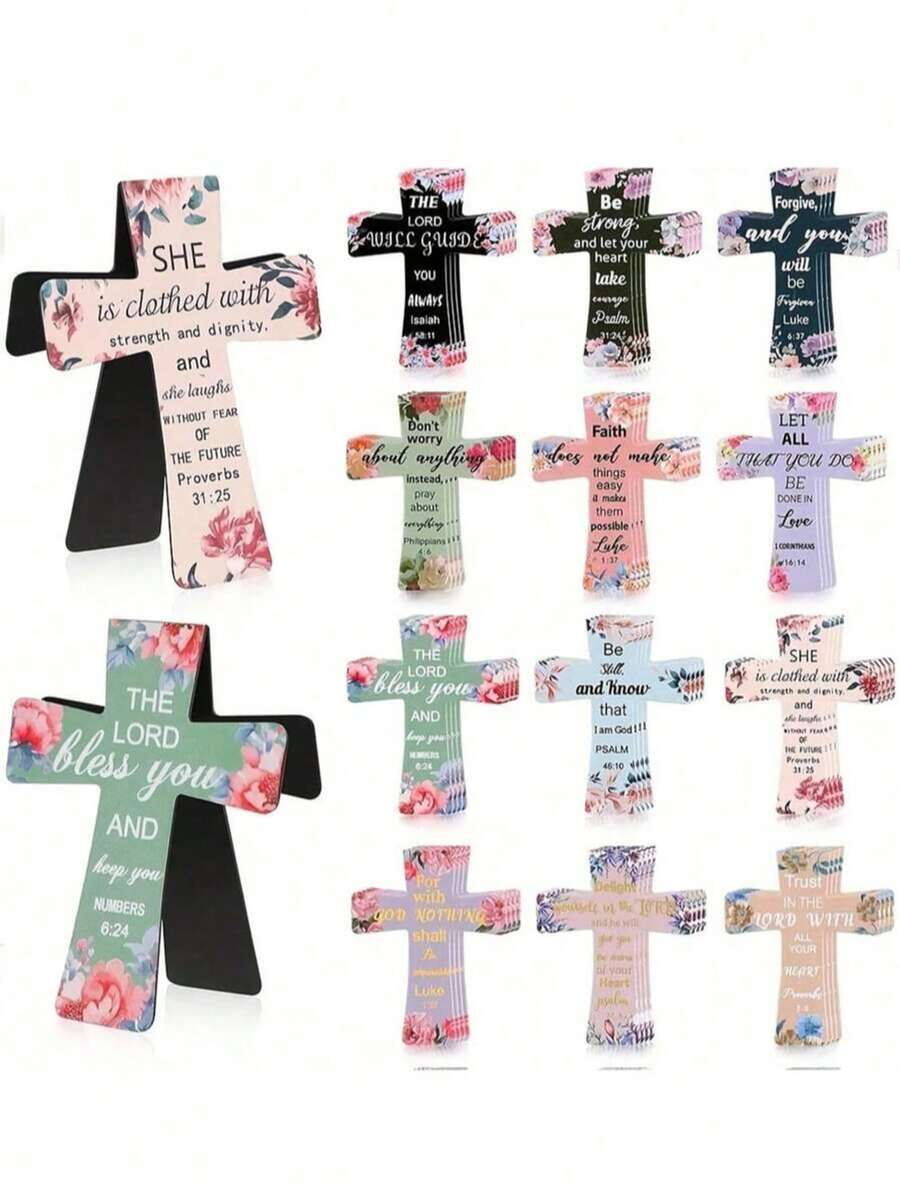 48pcs Magnetic Cross Bookmarks, Designed For Bible Study, Readers, Educators And Students - Elegant Bookmarks With Inspirational Quotes, Suitable For Women To Use During School Reading - Multicolor - View 1