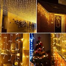 Battery Powered Icicle Lights Outdoor Christmas Lights, 8 Modes, Fairy Lights, Suitable For Home Party, Halloween, Holiday Decoration - Battery-powered Fairy Lights - View 5