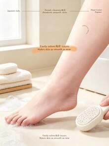 1pc Natural Volcanic Pumice Foot Scrub Stone, Oval Ergonomic Design With Hanging Rope, Fine Pore Surface, Gentle Exfoliating Tool To Remove Calluses And Dead Skin, Suitable For Daily Bathroom Foot SPA Care - Multicolor - View 8