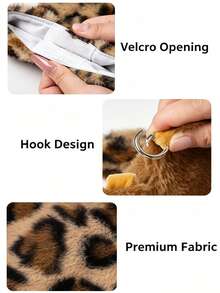1pc Fashionable Leopard Print Hanging Tissue Bag, Plush Fabric With Pom Pom Decoration, Easy Hanging Installation For Convenient Access, Car Tissue Box, Women's Car Accessory, Home Decor Accessory, Car Seat Decoration, Dual Use For Home And Car - Multicolor - View 7