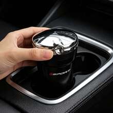 Sporty Portable Car Ashtray With Lid, Odor-Proof Leak-Proof Car Cup Holder Ashtray, With Sport Logo, Detachable Easy-To-Clean ABS Plastic Inner Liner, Car Interior Decoration Accessory - Sporty Style - View 6