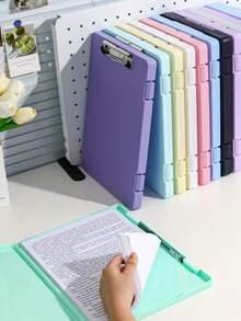 1pc Large Capacity File Storage Box - Designed For A4 Size, Includes Folders. 2-In-1 Learning Material Organizer, Helps You Efficiently Organize Information/Books. Office Desk Management Essential, Back To School Must-Have. - Multiple Styles - View 2