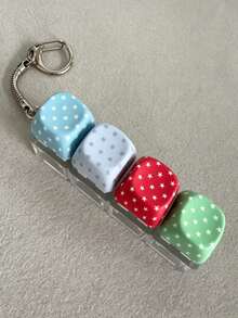 1Pc Dot/Leopard Print/Star Pattern Keychain, Y2K Style Pendant Keychain, Bag Accessory, Car Keychain, Gift For Friends On Birthday - Multicolor - View 8