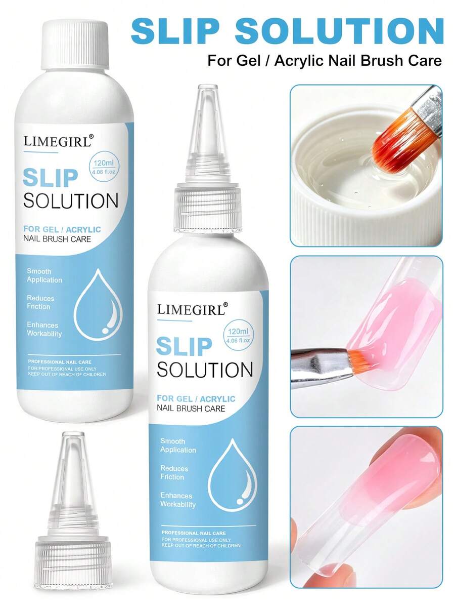 LIMEGIRL 120ml Larutan Pelicin Kuku untuk Poly Gel, Perawatan Kuas & Cairan Pembentuk Gel untuk Ekstensi Kuku Gel & Akrilik, Mudah Digunakan, Ramah untuk Pemula - Baby Blue - View 1