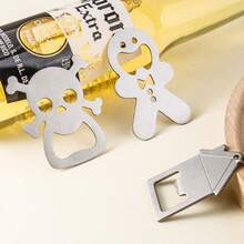 2pcs Creative Cartoon Cute Doll Beer Bottle Opener, Gingerbread Man Bottle Opener, Metal Refrigerator Wine Opener, Christmas Gift - Multicolor - View 3